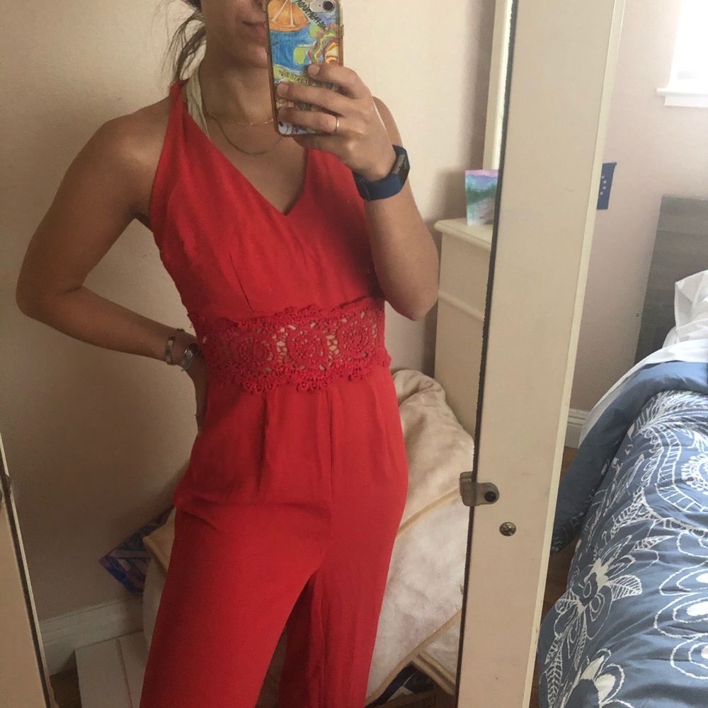 Jumpsuit with crochet detail